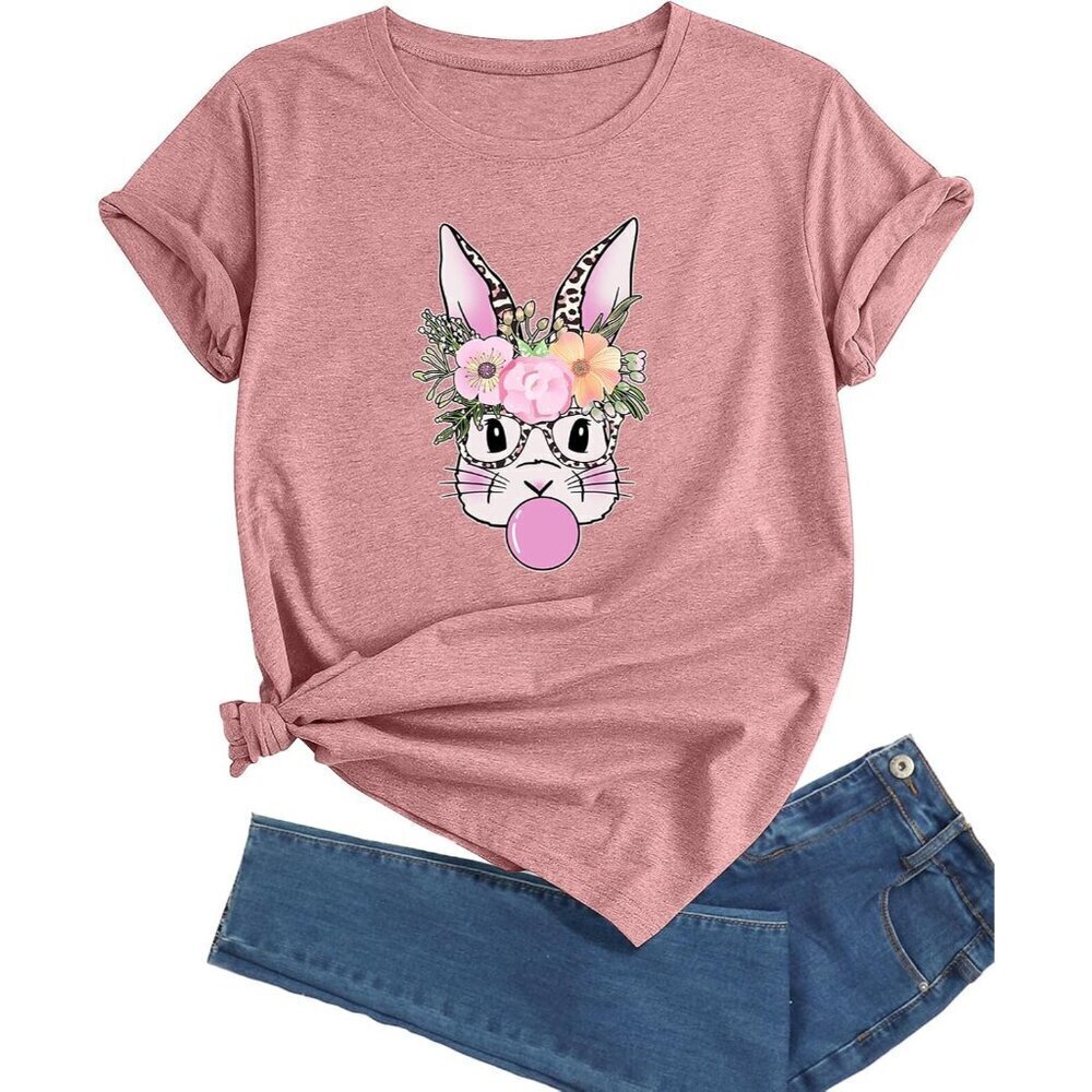 Women's T-Shirt Short Sleeve Crewneck Graphic Tees Printed Casual Summer Tops